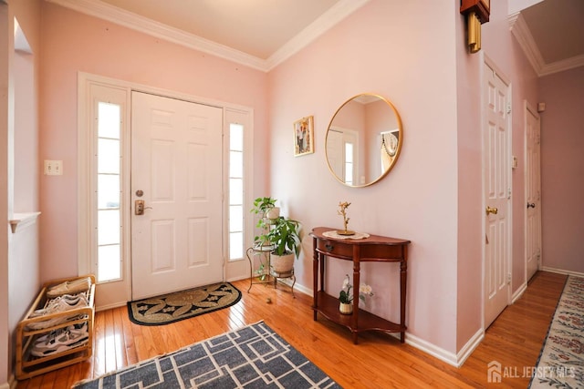 19 Crescent Rd, Old Bridge, NJ 08857 - entryway featuring wood-type flooring, ornamental molding, and baseboards