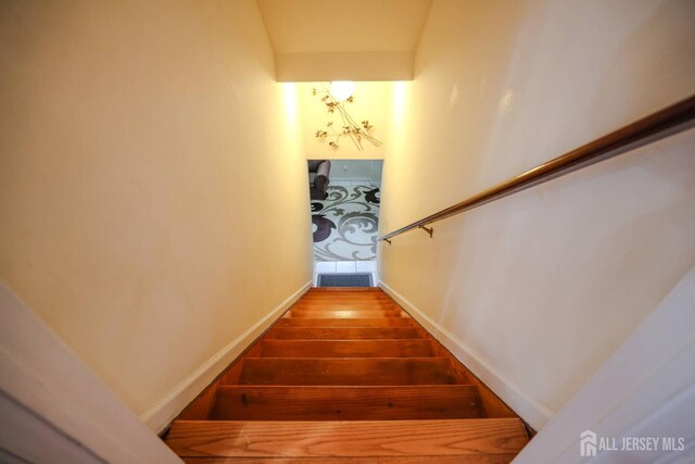 19 Crescent Rd, Old Bridge, NJ 08857 - staircase with baseboards and wood finished floors