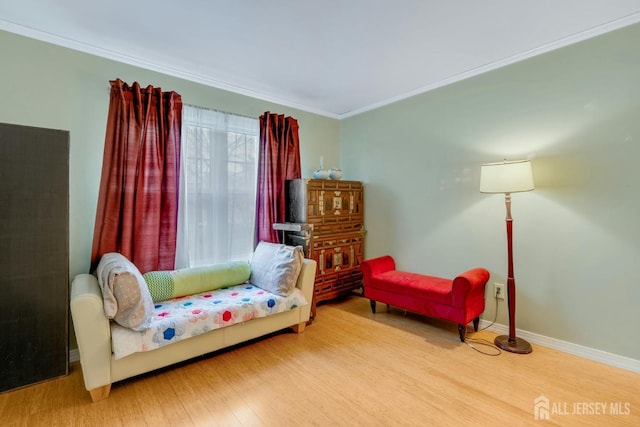 1 Pheasant Run, Edison, NJ 08820 - sitting room with baseboards, ornamental molding, and wood finished floors