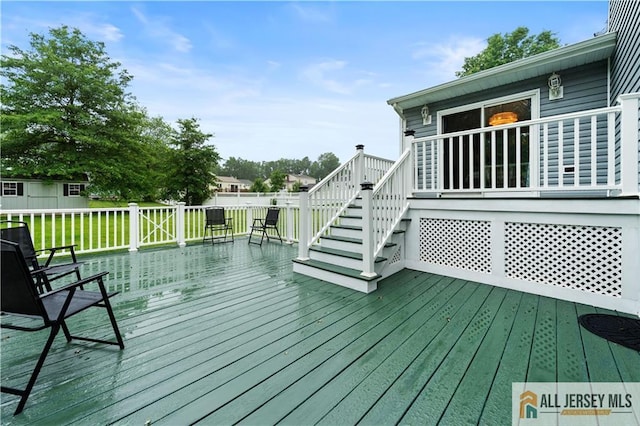 34 Connor Ave, Metuchen, NJ 08840 - wooden deck with stairway