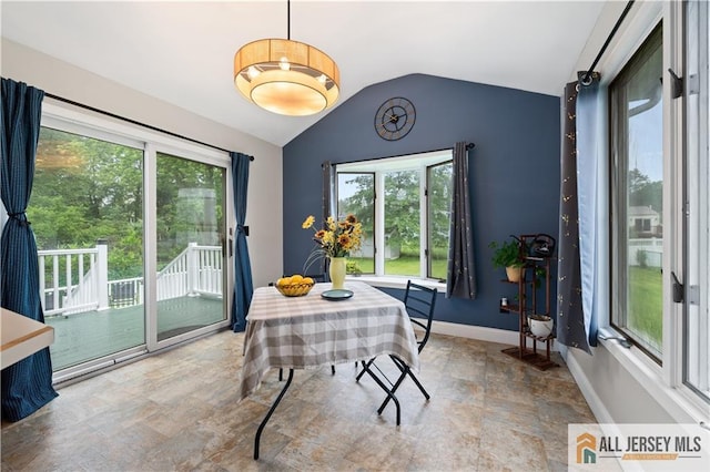 34 Connor Ave, Metuchen, NJ 08840 - dining space featuring stone finish flooring and lofted ceiling