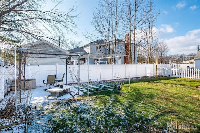 view of yard with a patio area