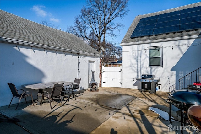 view of patio with area for grilling