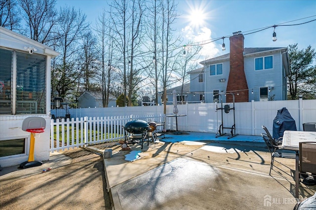 view of patio with grilling area