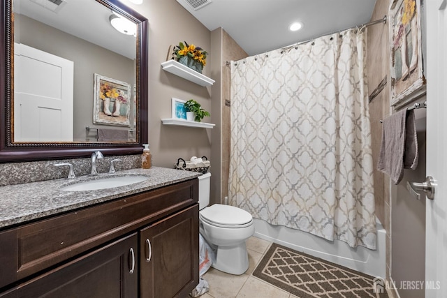 20 Mccormick Ave, Old Bridge, NJ 08857 - full bath with tile patterned flooring, vanity, toilet, and shower / bath combination with curtain