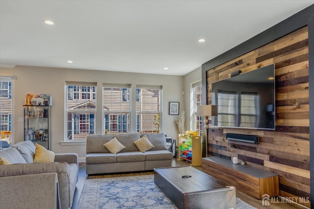 58 Begonia Ln, Monroe, NJ 08831 - living room featuring recessed lighting, baseboards, and wood finished floors