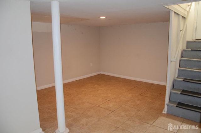 179 Decker Pl, Woodbridge Proper, NJ 07095 - finished basement featuring recessed lighting and stairs