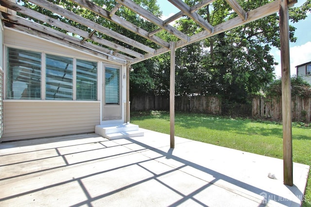 348 Morton Ave, Rahway, NJ 07065 - fenced backyard featuring entry steps, a pergola, and a patio