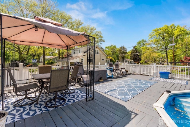 229 Greenbrook Rd, Green Brook, NJ 08812 - deck featuring a gazebo and outdoor dining space