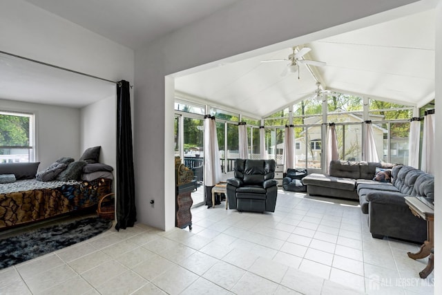 229 Greenbrook Rd, Green Brook, NJ 08812 - sunroom with tile patterned flooring and vaulted ceiling