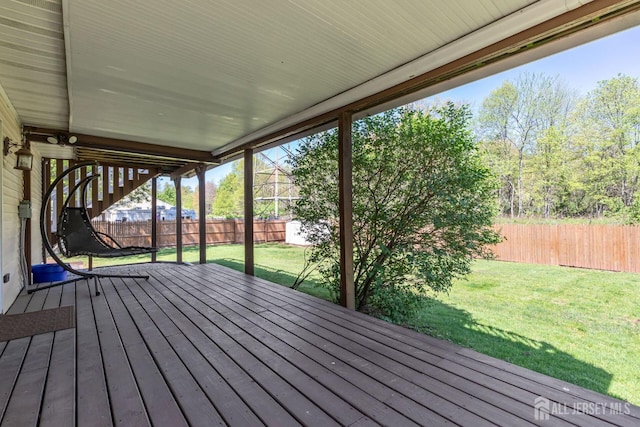 59 Normandy Dr, Piscataway, NJ 08854 - wooden deck with a fenced backyard and stairs