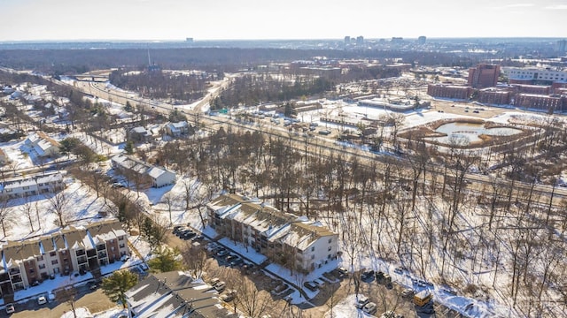 view of snowy aerial view