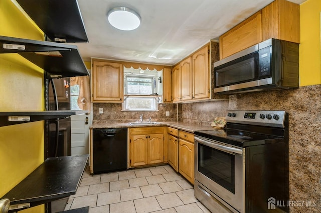 571 Greenbrook Rd, North Plainfield, NJ 07063 - kitchen with appliances with stainless steel finishes, backsplash, and light tile patterned flooring