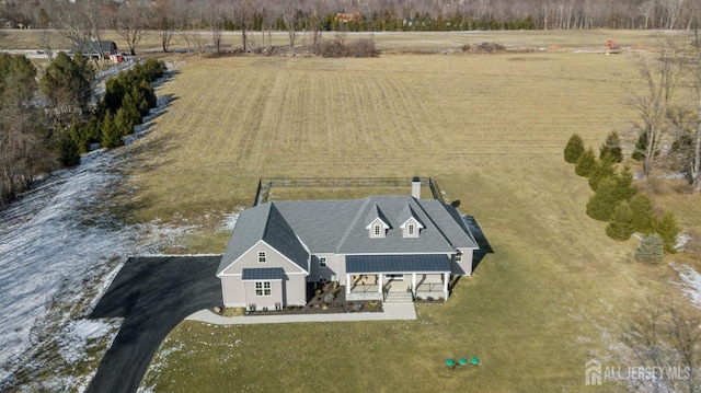 bird's eye view featuring a rural view