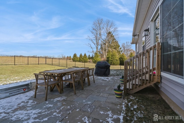 view of patio with area for grilling