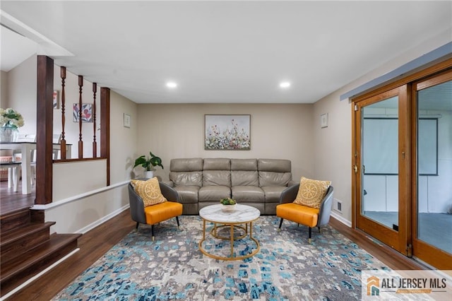 119 Brown Ave, Iselin, NJ 08830 - living area with wood finished floors and recessed lighting