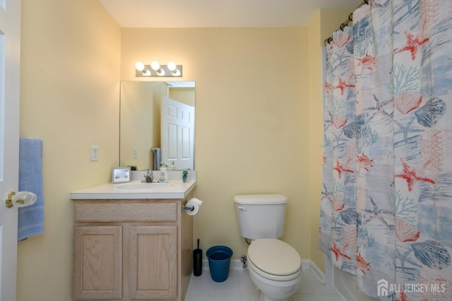 274 Pinelli Dr, Piscataway, NJ 08854 - bathroom featuring tile patterned flooring, vanity, and a shower with shower curtain