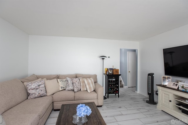 living room featuring light hardwood / wood-style flooring