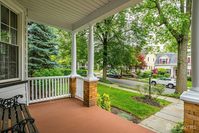 view of patio with covered porch