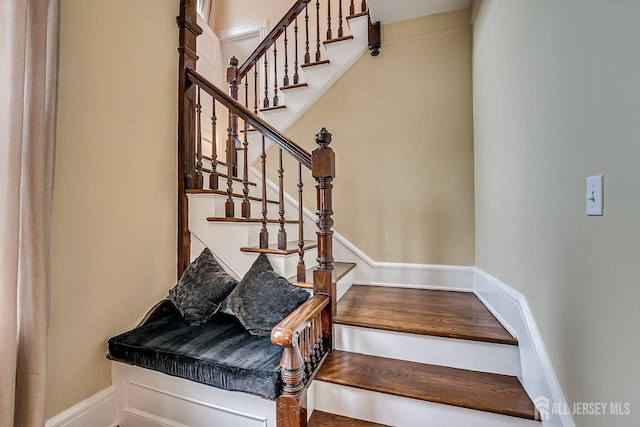 staircase with baseboards