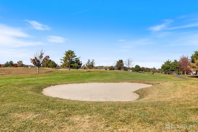 view of yard with golf course view