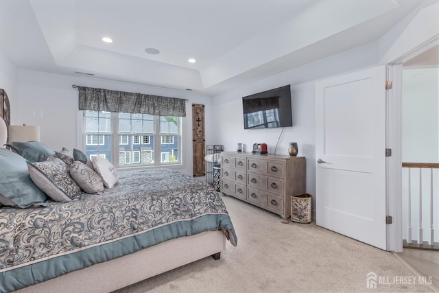 85 Valentino Dr, Old Bridge, NJ 08875 - bedroom featuring a tray ceiling, carpet floors, and recessed lighting