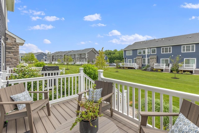 85 Valentino Dr, Old Bridge, NJ 08875 - wooden deck featuring a residential view and a lawn