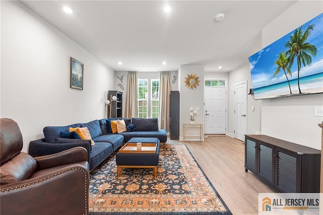 1604 English Ln, Sayreville, NJ 08859 - living area with light wood-style floors and recessed lighting