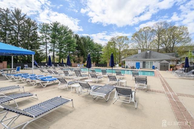 view of pool with a patio area