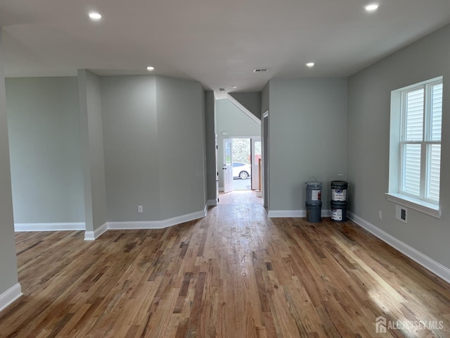 21 Catherine St, Carteret, NJ 07008 - empty room with recessed lighting, visible vents, wood finished floors, and baseboards