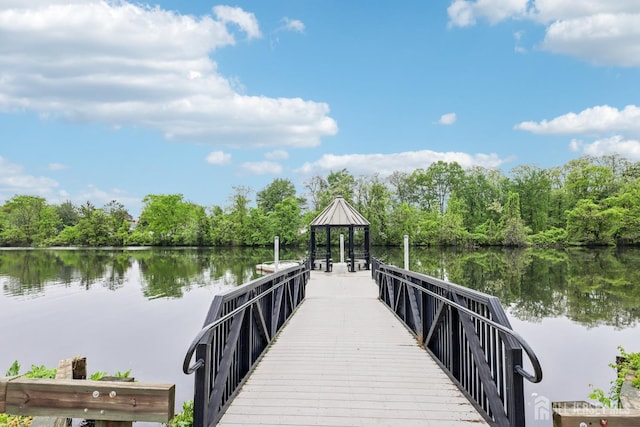 192 Lakeview Ave, Piscataway, NJ 08854 - dock area featuring a gazebo and a water view
