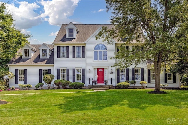 colonial house with a front lawn