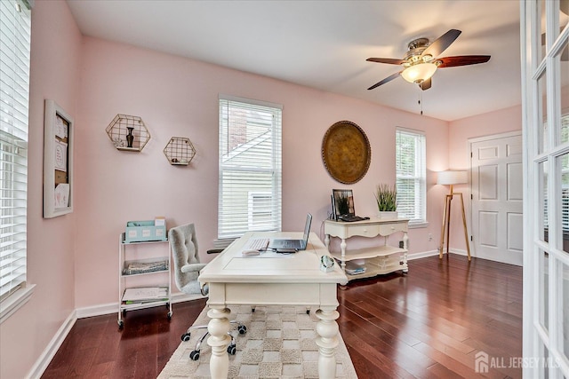 9 Sedgwick St, Jamesburg, NJ 08831 - office area with ceiling fan and wood finished floors