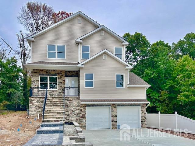 view of front of house with a garage