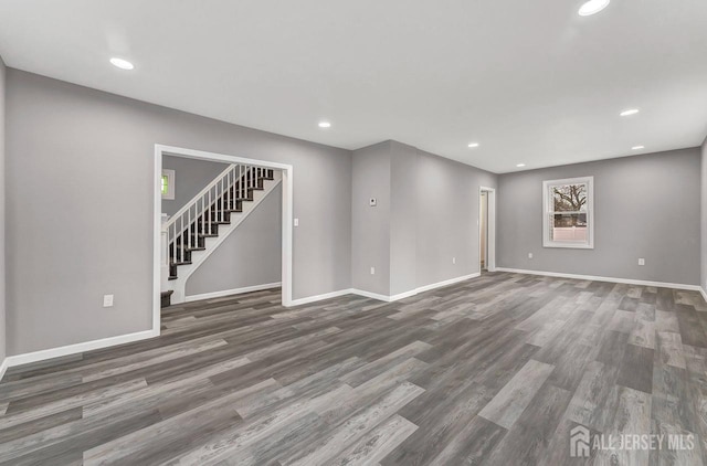 interior space featuring dark hardwood / wood-style flooring