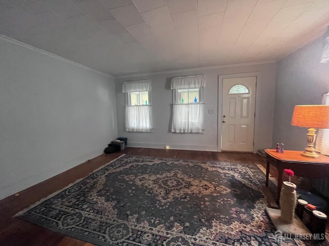 349 David St, South Amboy, NJ 08879 - entrance foyer featuring wood finished floors and ornamental molding