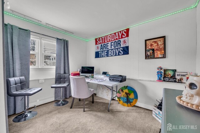 office area with carpet floors