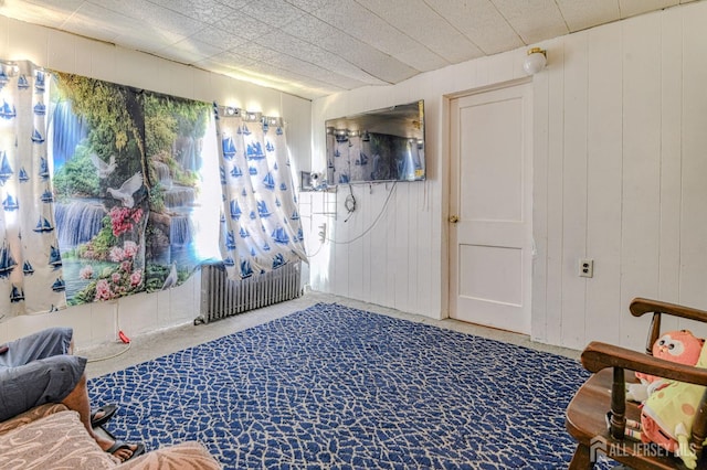 195 Ward St, New Brunswick, NJ 08901 - bathroom featuring radiator heating unit and wooden walls