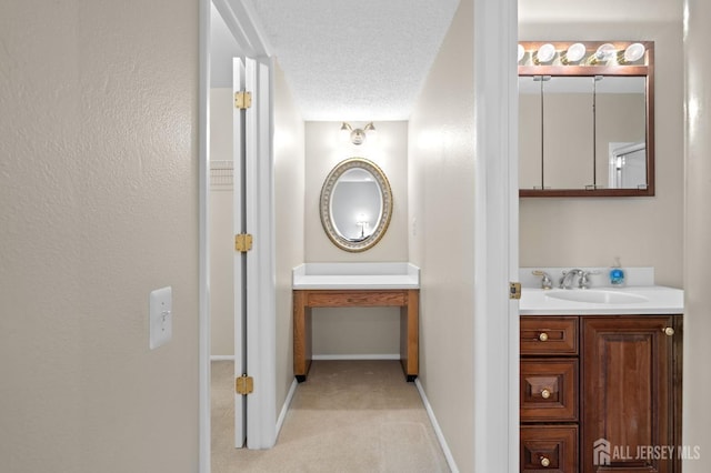 620 Deal Rd Unit 620A, Monroe, NJ 08831 - hall with a sink, light carpet, baseboards, and a textured ceiling