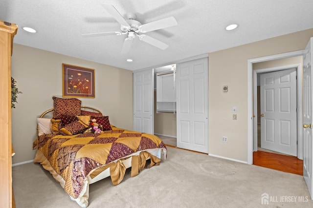620 Deal Rd Unit 620A, Monroe, NJ 08831 - bedroom featuring carpet floors, a closet, ceiling fan, recessed lighting, and baseboards