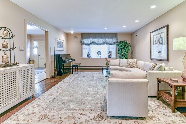 living room featuring hardwood / wood-style flooring and plenty of natural light