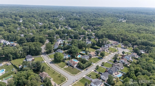 1 Wilfred Rd, Manalapan, NJ 07726 - aerial view of property and surrounding area with a heavily wooded area
