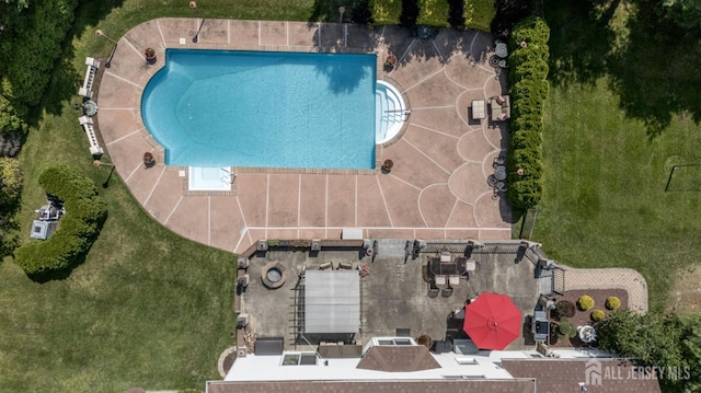 1 Wilfred Rd, Manalapan, NJ 07726 - aerial view of a pool area