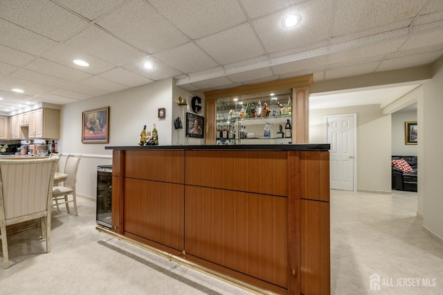 1 Wilfred Rd, Manalapan, NJ 07726 - indoor dry bar featuring a drop ceiling and recessed lighting