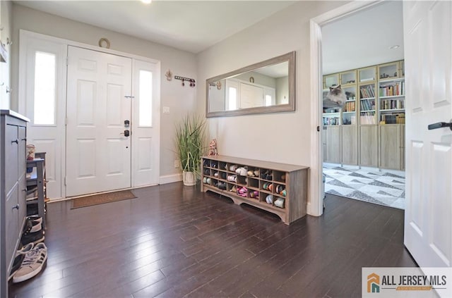 entryway featuring dark wood finished floors