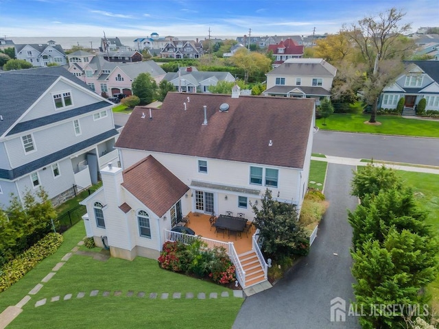 aerial view featuring a residential view