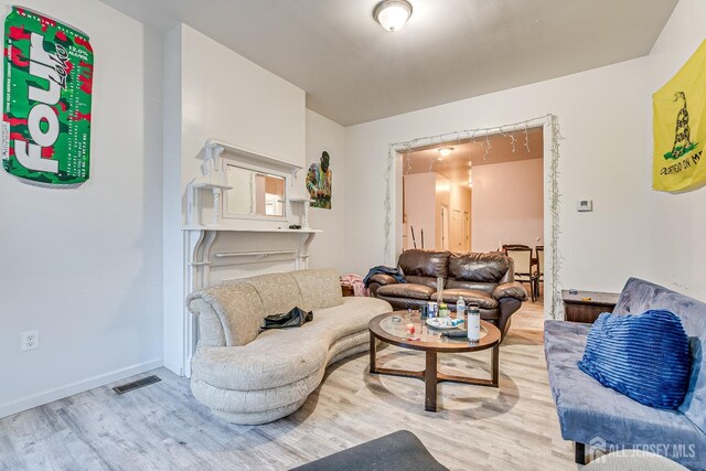 living room featuring hardwood / wood-style flooring