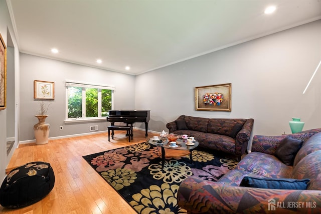 17 Theodore Dr, East Brunswick, NJ 08816 - living room featuring hardwood / wood-style flooring, recessed lighting, and ornamental molding
