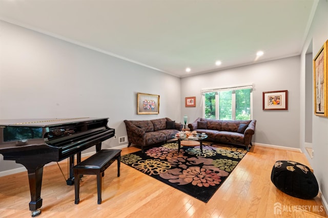 17 Theodore Dr, East Brunswick, NJ 08816 - living room featuring wood-type flooring, recessed lighting, and ornamental molding
