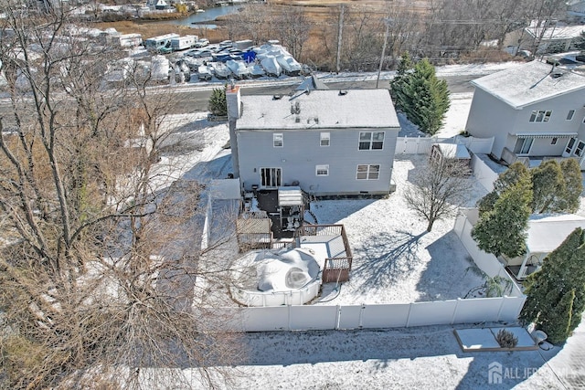 view of snowy aerial view